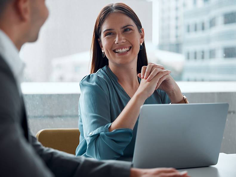 Woman in a business meeting.
