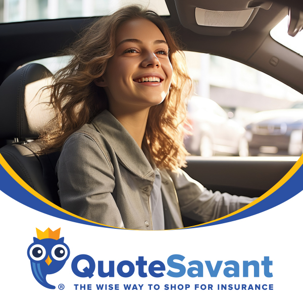 Woman driving with QuoteSavant insurance.