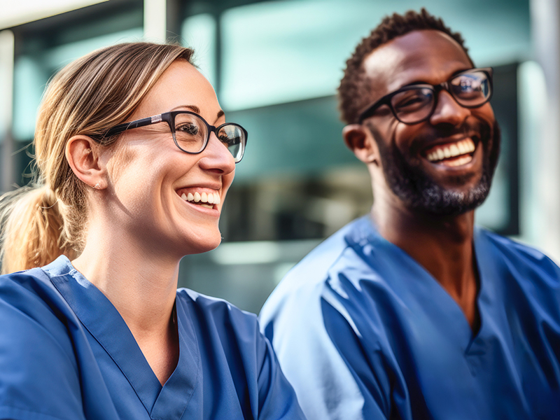 Dental providers smiling.