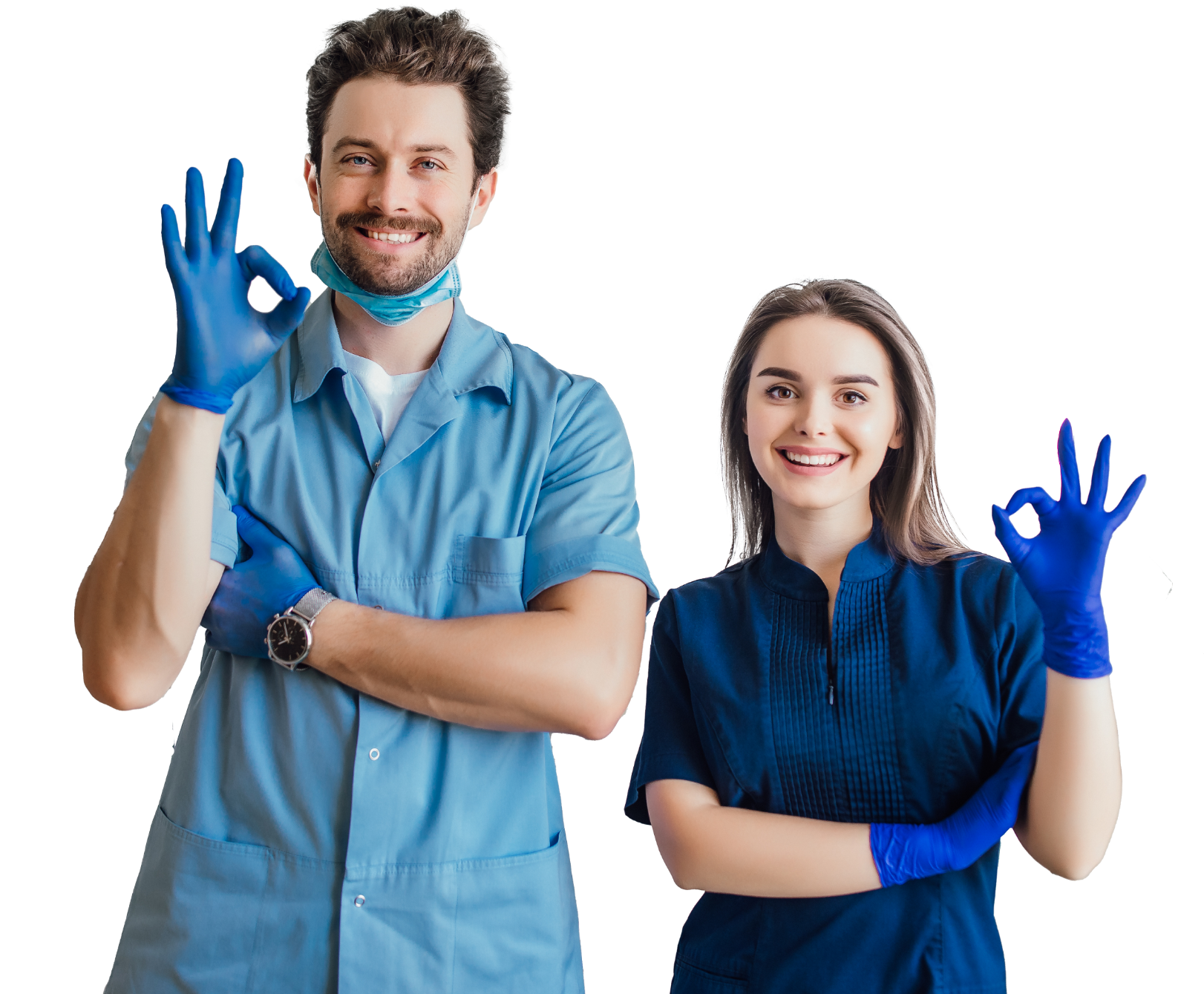 Two dentists happy to be working