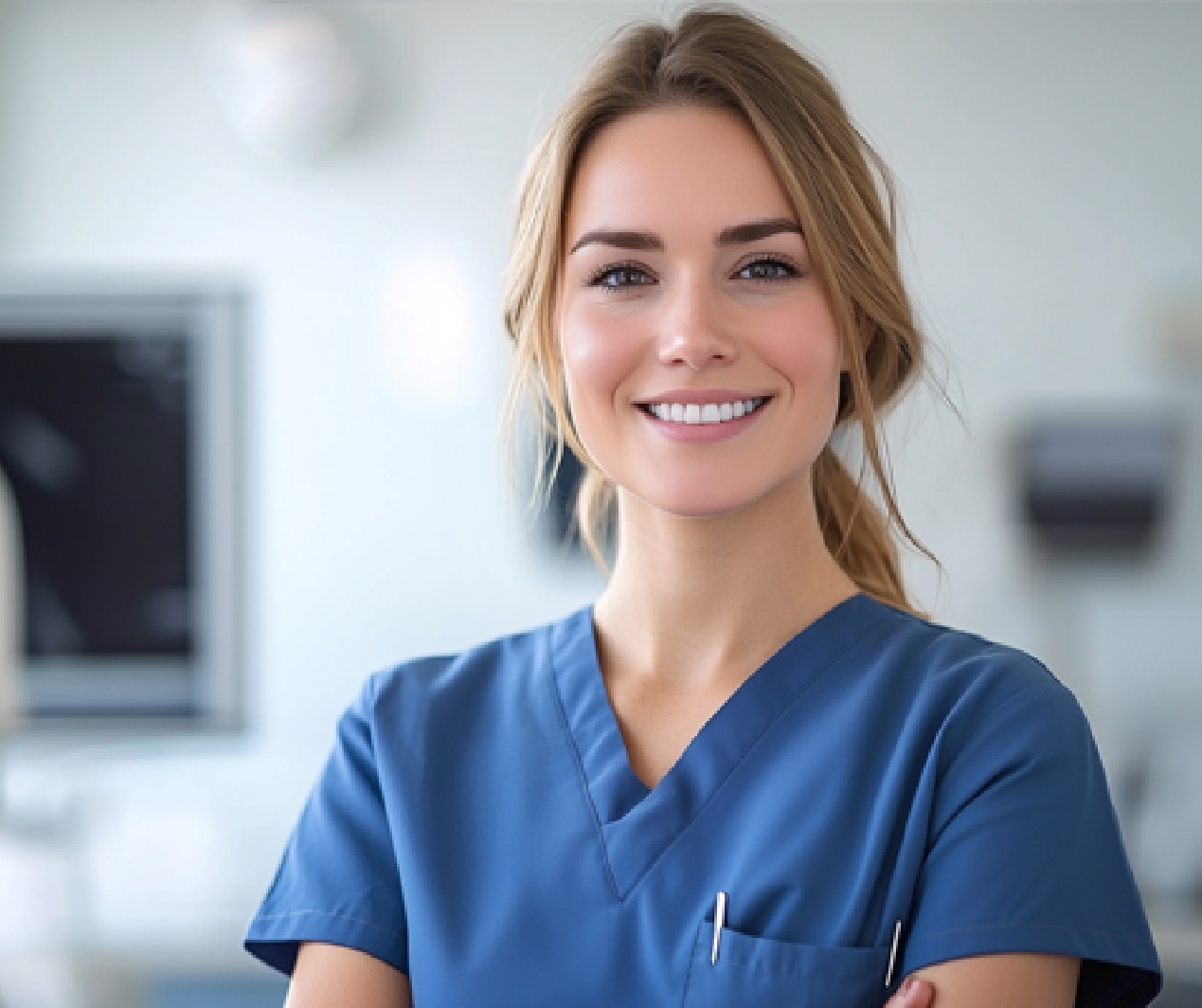Female dentist smiling
